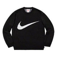 Supreme SS19 x Nike Swoosh Sweater Crossover Logo Printing Unisex Black SUP-SS19-10135