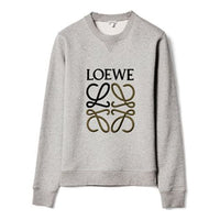 Men's LOEWE Anagram Logo Embroidered Cotton Pullover Gray H526341XA1-1440