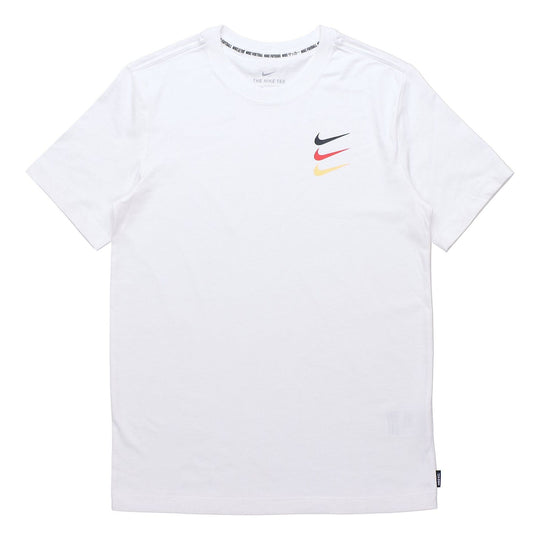 Nike Contrasting Colors Logo Sports Round Neck Short Sleeve White DJ4392-100