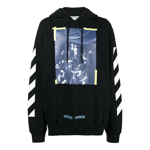 Off-White Cravaggio Long Sleeve Men's Hoody Black OMBB003F170030161001