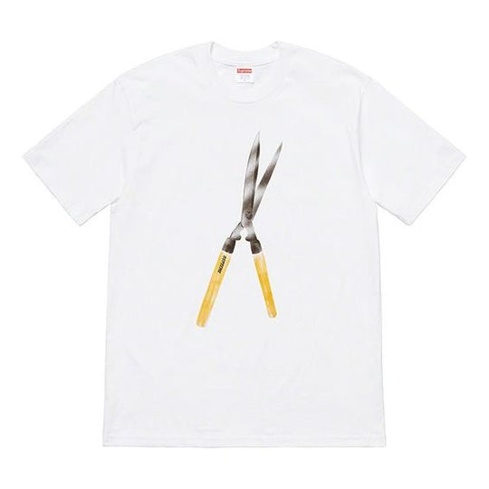 Supreme SS19 Shears Tee Large Scissors Printing Short Sleeve Unisex White SUP-SS19-10526