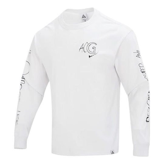 Nike ACG Logo Long T-Shirt 'White' FJ2136-121