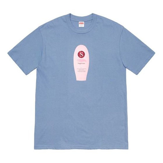 Supreme FW19 Week 1 Super Cream Tee Short Sleeve Unisex Blue Gray SUP-FW19-216