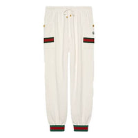 Gucci Knitted JoGGing Trousers With Webbing For Men White 625404-XJCOE-9146