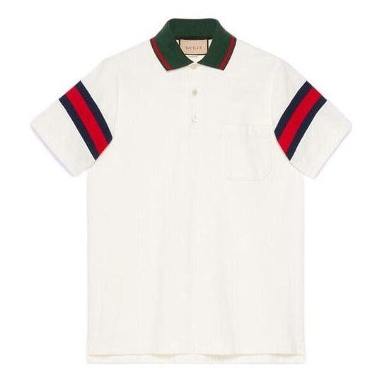 Gucci Cotton Jersey Polo With Web 'White' 713997-XJETR-9088