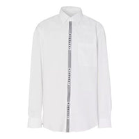 Men's Burberry Alphabet Stripe Cotton Long Sleeves Shirt White 80339601