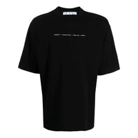 Men's Off-White FW21 Arrow Pattern Alphabet Short Sleeve Loose Fit Black T-Shirt OMAA119F21JER0071001