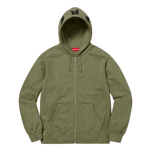 Supreme FW18 Bone Zip Up Sweatshirt Light Olive SUP-FW18-112