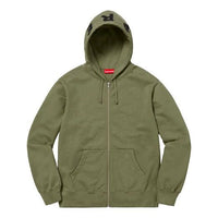 Supreme FW18 Bone Zip Up Sweatshirt Light Olive SUP-FW18-112