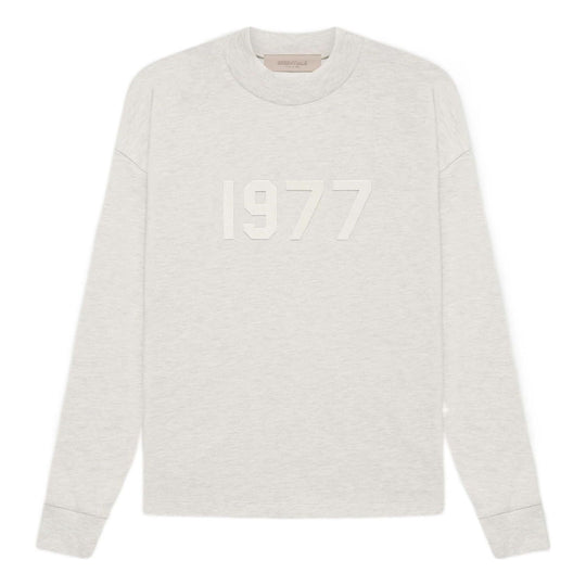 Fear of God Essentials SS22 Long Sleeve Tee Light Oatmeal 1977 FOG-SS22-238