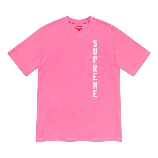 Supreme SS20 Week 6 Contrast Stitch Pocket Tee Logo Tee SUP-SS20-527