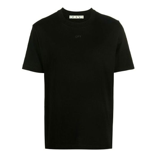 Off-White FW21 Arrow Pattern Solid Color Round Neck Short Sleeve Ordinary Version Black OMAA027F21JER0071010