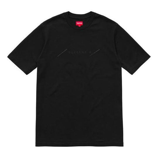 Supreme SS18 Tonal Embroidery Top Black Tee SUP-SS18-329