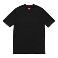 Supreme SS18 Tonal Embroidery Top Black Tee SUP-SS18-329