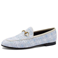 (WMNS) Gucci Jordaan Tweed Loafers 'Blue' 431467-GYV10-4590