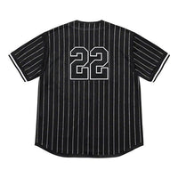 Supreme SS22 Week 16 Rhinestone Stripe Baseball Jersey Tee SUP-SS22-920