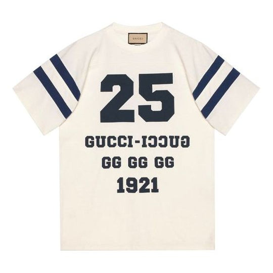 Men's Gucci SS21 Alphabet Pattern Loose Short Sleeve White T-Shirt 655459-XJDOY-9095