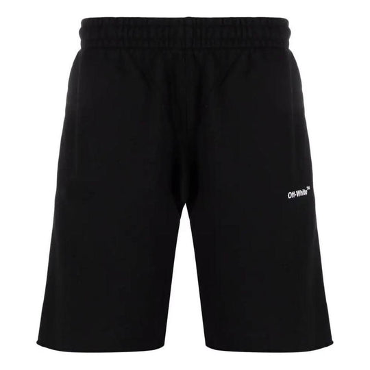 Men's Off-White SS22 Solid Color Logo Printing Straight Shorts Version Black OMCI006C99FLE00510011001