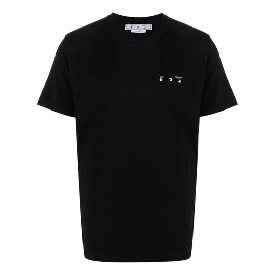 Men's Off-White Solid Color Caravaggio Arrow Short Sleeve Black T-Shirt OMAA027C99JER0051001