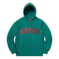 Supreme FW18 Water Arc Hooded Sweatshirt Dark Teal logo SUP-FW18-203