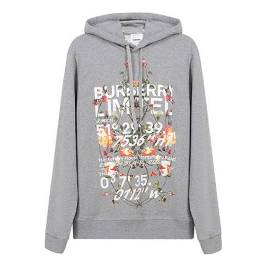 Men's Burberry SS21 Pullover hooded Printing light grey 80375421