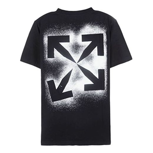 Off-White Splash Ink Arrow Round Neck Short Sleeve Black OMAA038E20JER0031001