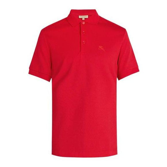 Men's Burberry SS21 Collar Short Sleeve Polo Shirt Red 80031221