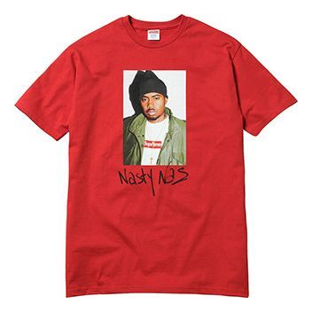 Supreme FW17 Nas Tee Red Character Printing Short Sleeve Unisex SUP-FW17-0261