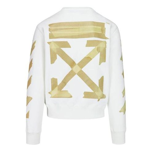 Off-White Tap Arrows Mens Logo Long Sleeve Round Neck Sweater Tape OMBA025R20E300020148