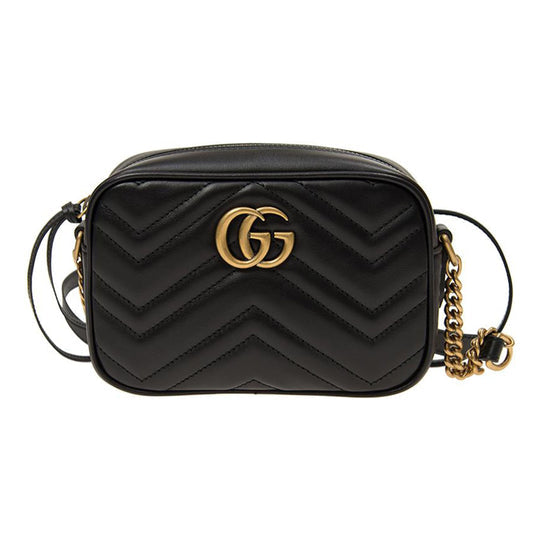 (WMNS) Gucci GG Marmont Logo Messenger Bag Black Classic 448065-DTD1T-1000