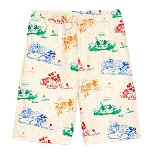 Gucci x Disney Joint Printed Linen Shorts For Men White 604046-ZADJZ-9701