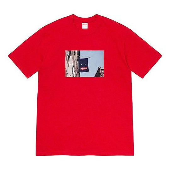 Supreme FW19 Week 1 Banner Tee Short Sleeve Unisex Red SUP-FW19-224