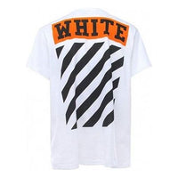 Off-White Stripe Logo Printing Short Sleeve Ordinary Version White OMAA002G20JER0100119