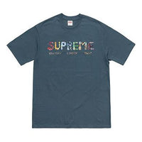 Supreme SS18 Rocks Tee Dark Slate Short Sleeve Unisex Blue Gray 'Blue Grey' SUP-SS18-484