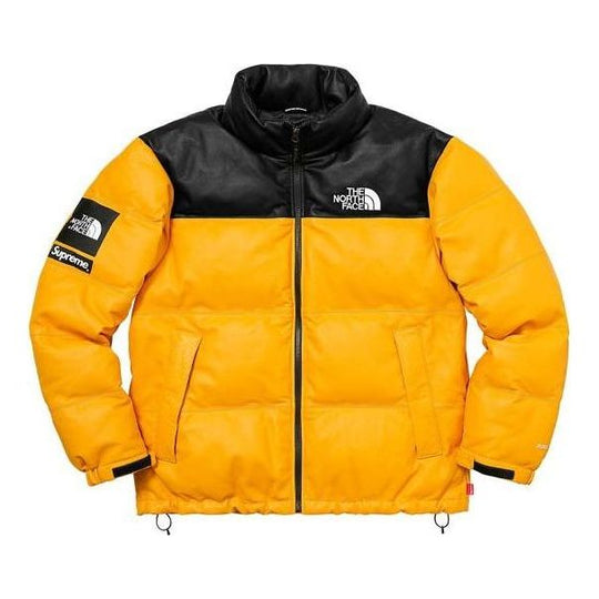 Supreme FW17 x The North Face Leather Nuptse Jacket 'Yellow' SUP-FW17-618