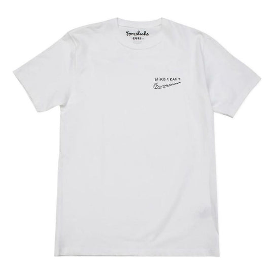 Nike Solid Color Minimalistic Alphabet Logo Printing Round Neck Short Sleeve Unisex White T-Shirt DM4732-100