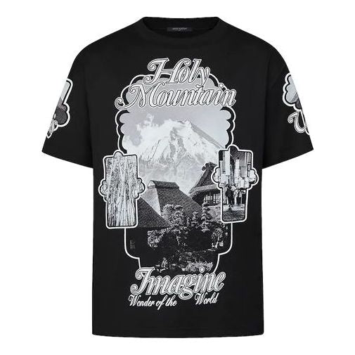 Men's LOUIS VUITTON Holy Mountain Printing Short Sleeve Black 1A5CWQ