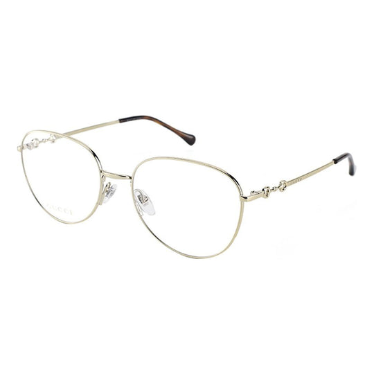 (WMNS) Gucci Horsebit Series Metallic Optical Glasses Frame Gold Color GG0880O-006