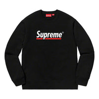 Supreme SS20 Week 2 Underline Crewneck logo Round Neck Pullover Unisex Black SUP-SS20-350