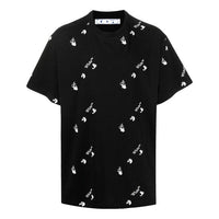 Men's Off-White SS22 Solid Color Round Neck Logo Printing Short Sleeve Black T-Shirt OMAA038R21JER01010011001