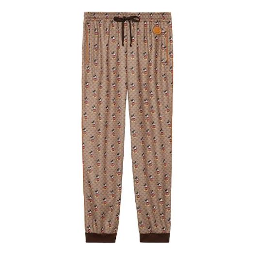 Gucci x Disney Mickey Full Printed Drawstring Jogging Pants For Men Brown 604211-XJB64-2100