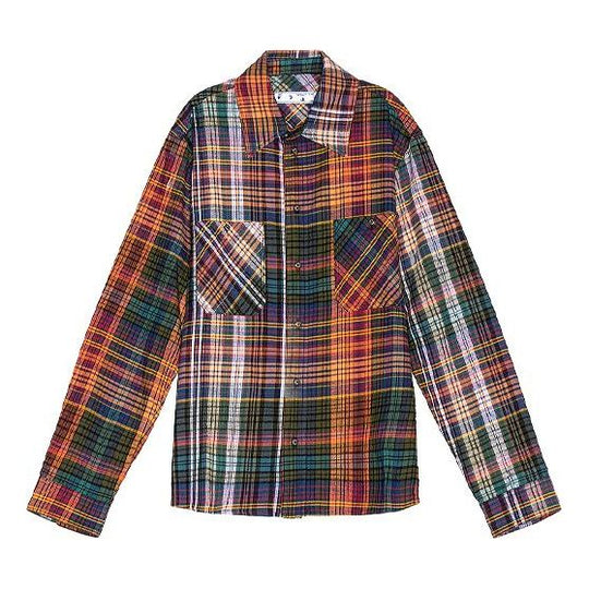 Off-White Stencil Flannel Check Shirt OMGA133E20FAB0012010