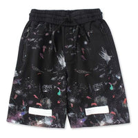 Men's Off-White SS21 Casual Starry Sky Splash Ink Shorts Black OMCB009G20FAB0019901