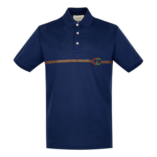 Gucci Logo-embroidered polo shirt 'Navy' 598957-XJB0V-4684