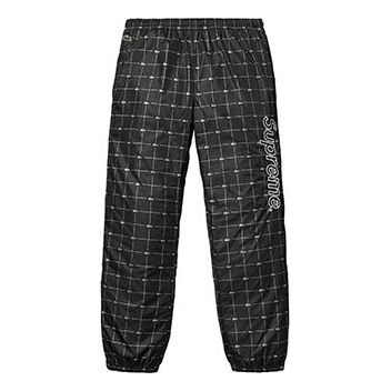 Supreme SS18 LACOSTE Reflective Grid Nylon Track Pant Black SUP-SS18-519