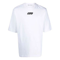 Men's Off-White FW21 Logo Round Neck Short Sleeve Loose Fit White T-Shirt OMAA119F21JER0040110