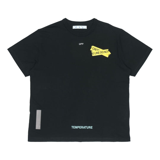 Off-White Back Yellow Arrow Short Sleeve Black OMAA002G20JER0051060