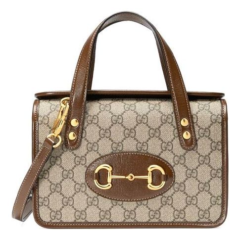 (WMNS) Gucci Canvas Horsebit 1955 Old Flower Logo Single-Shoulder Bag Mini Brown 645453-92TCG-8563