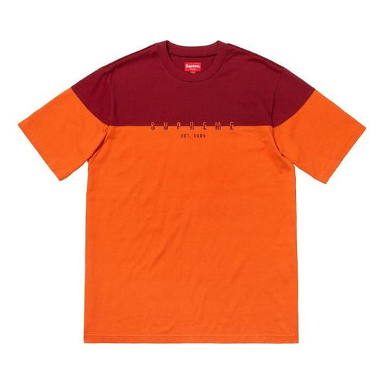 Supreme FW18 Split Logo SS Top Orange Tee SUP-FW18-274