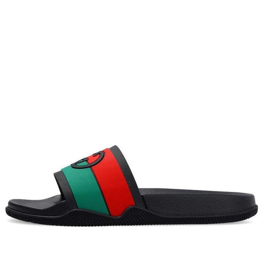 Gucci Slide 'Interlocking G - Black Red Green' 655265-JFA00-8815